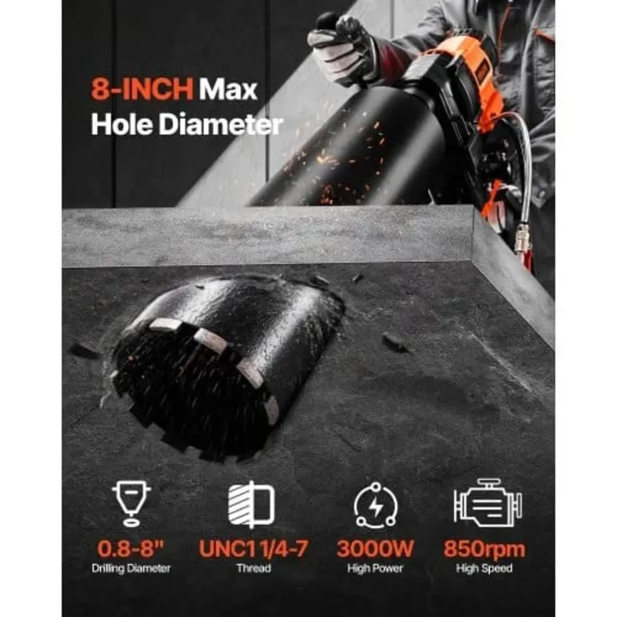 Core Drilling Machine, 20-200 mm Drilling Diameter - Image 3