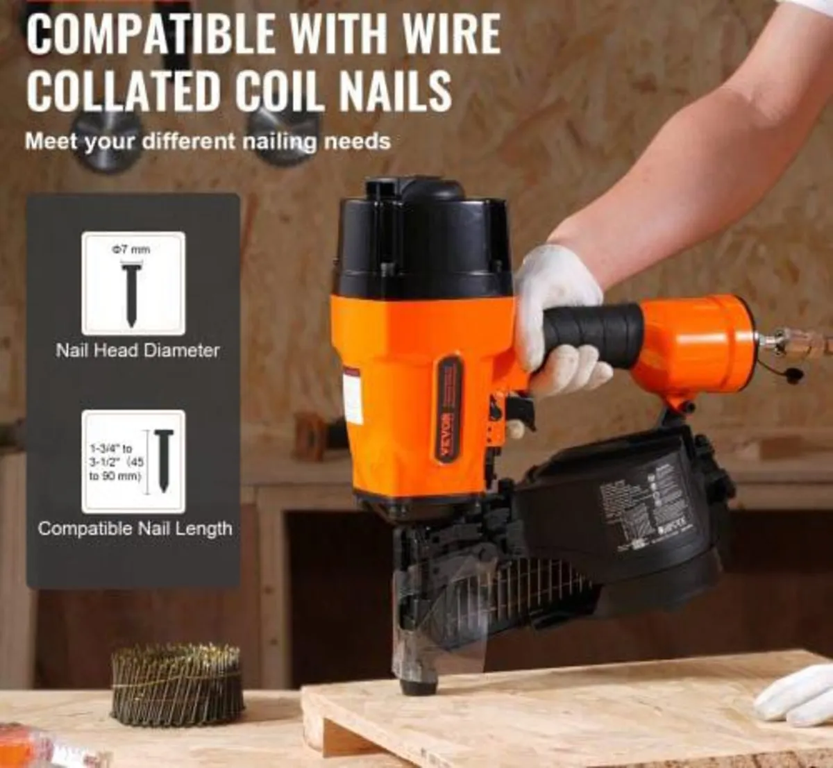 MCN90 Coil Framing Nailer 44.45 mm to 88.9 mm 15 D - Image 4