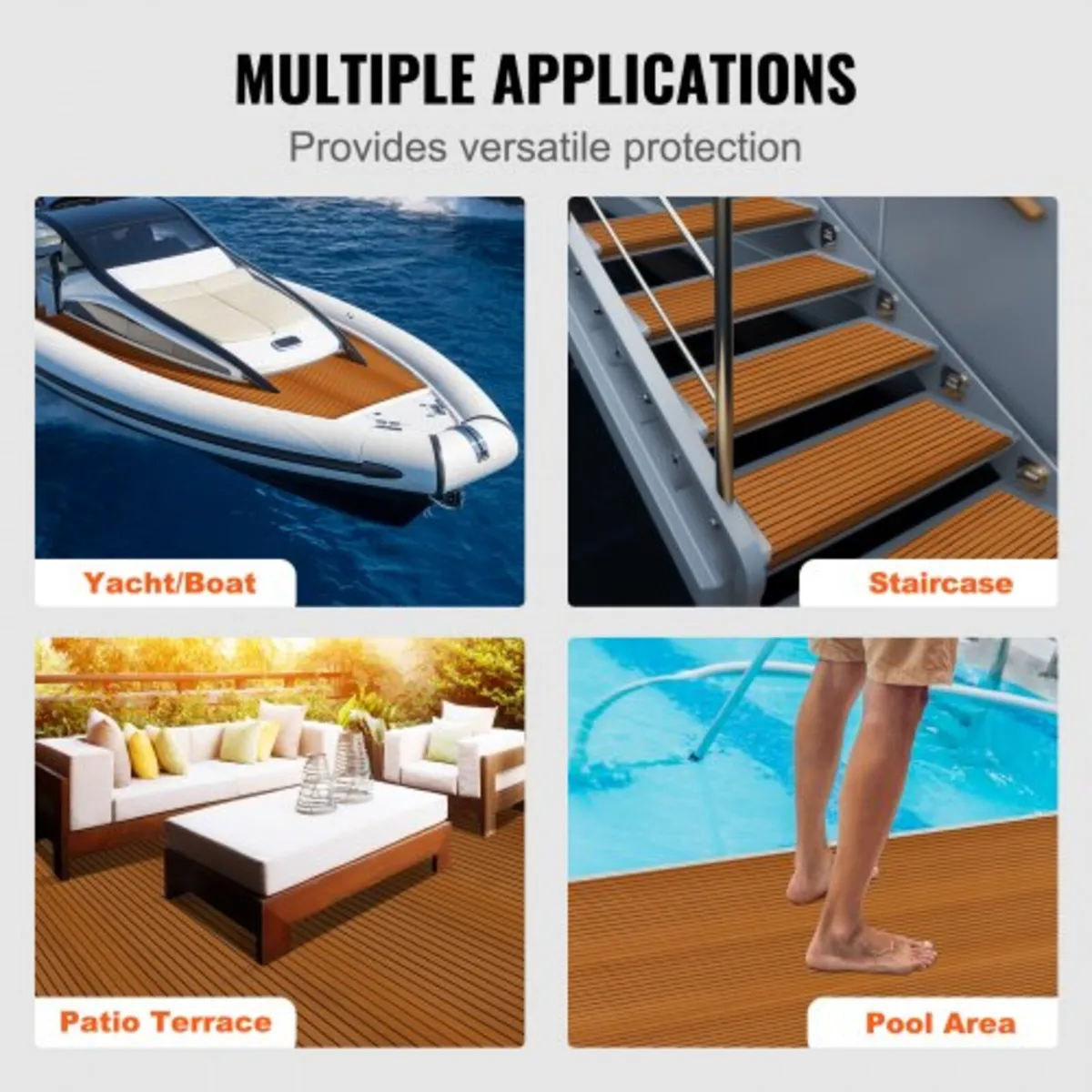 EVA Foam Boat Decking 240 x 116.8 cm, Non-Slip Sel - Image 2