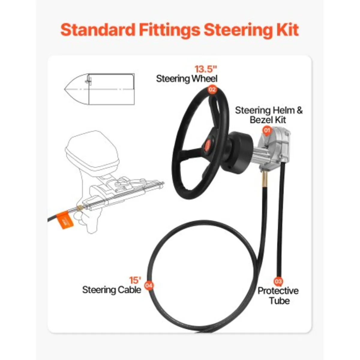 Outboard Steering System 15' Outboard Steering Sy - Image 2