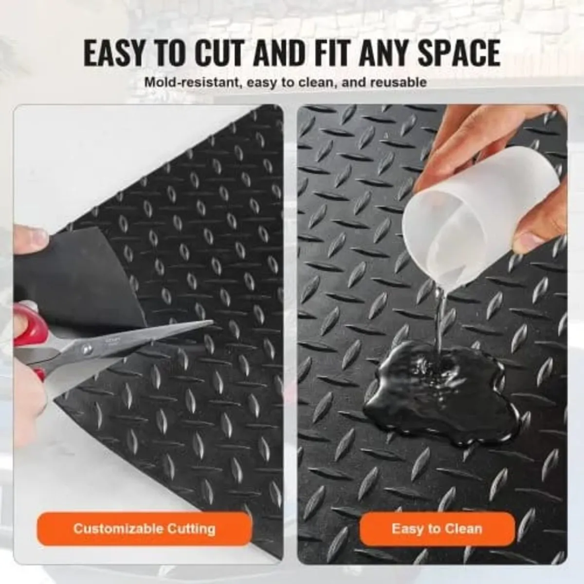 Diamond-Plate Rubber Flooring Roll, 3 mm x 4 ft x - Image 4