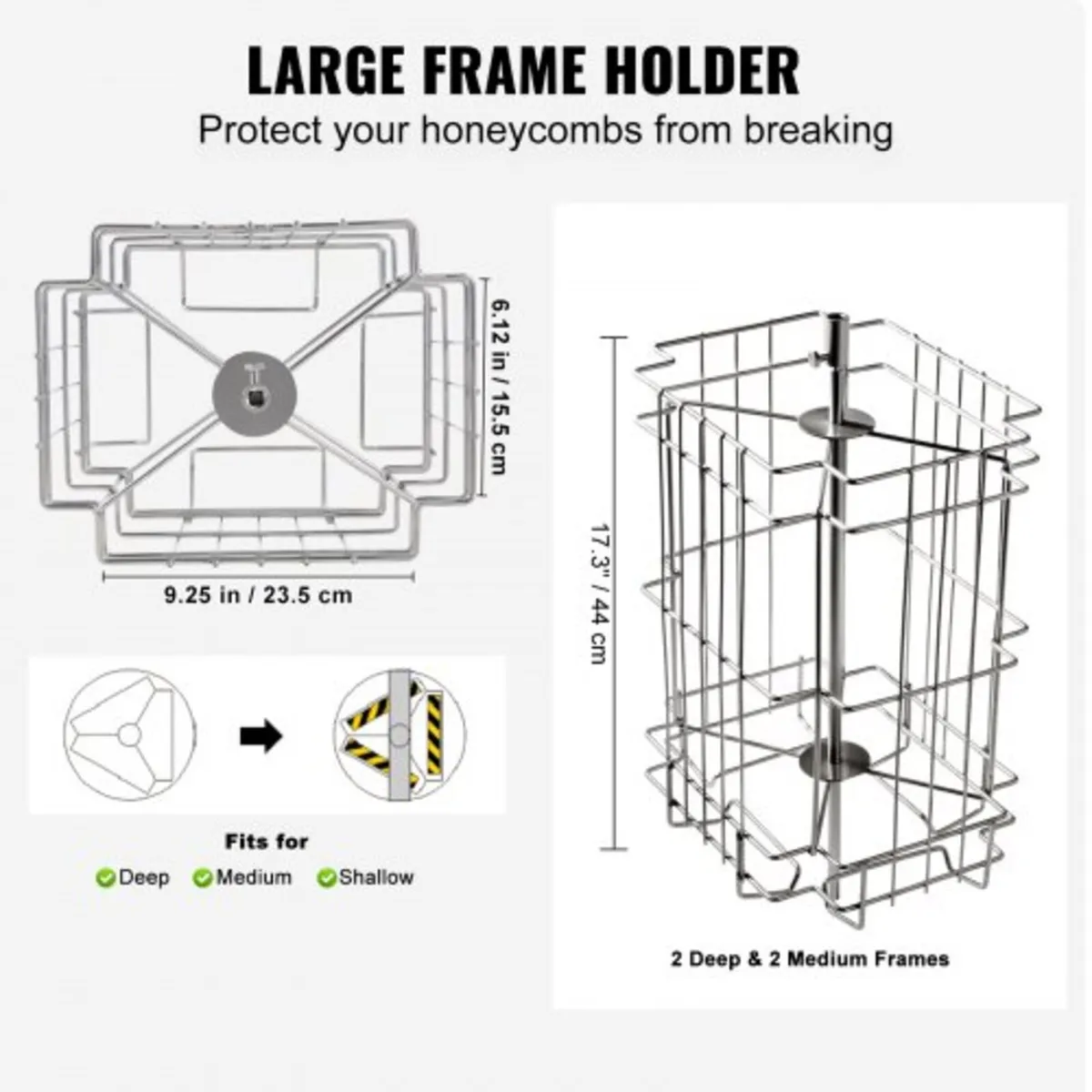 Manual Honey Extractor, 2/4 Frames Honey Spinner E - Image 3