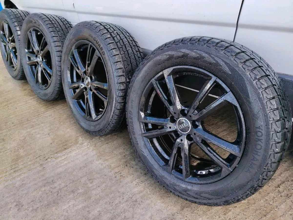 18" VW Tiguan / Audj A3 black alloys with tyres - Image 1