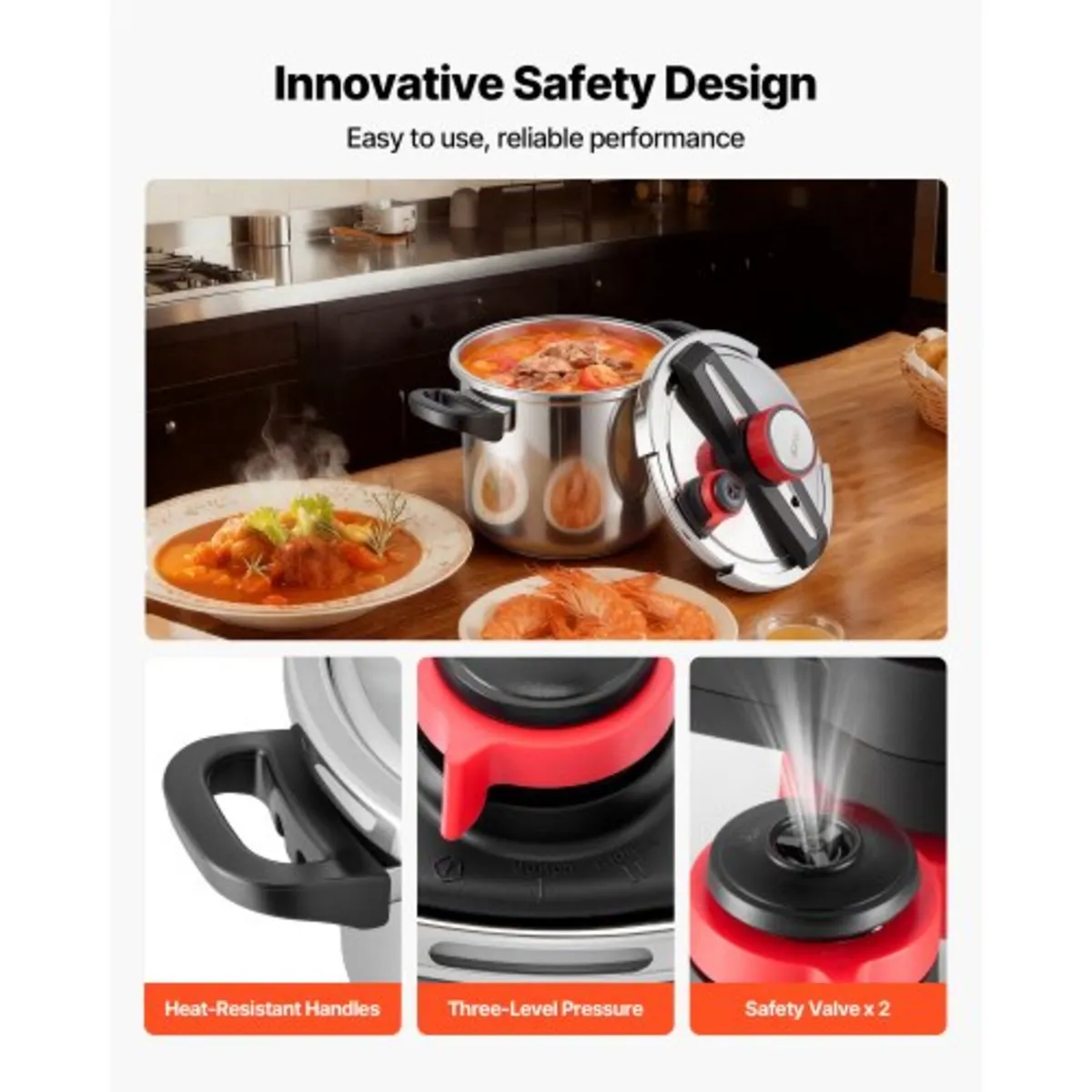 Pressure Cooker, 7L Pressure Cooker Stainless Stee - Image 4