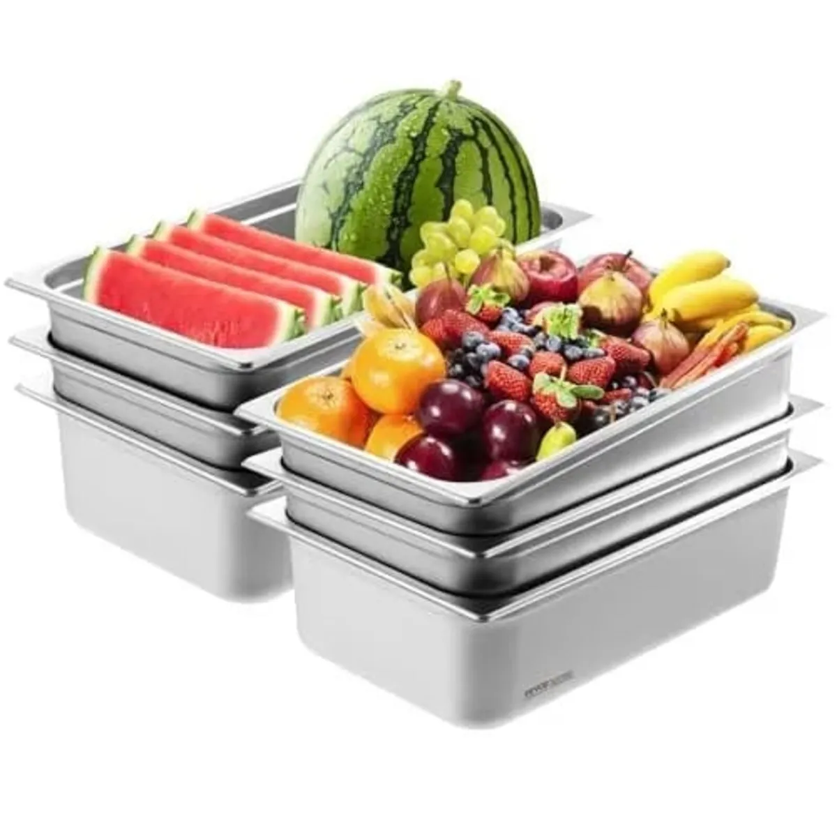 6 Pack Hotel Pans, Full Size Anti-Jam Steam Pan, 0 - Image 1