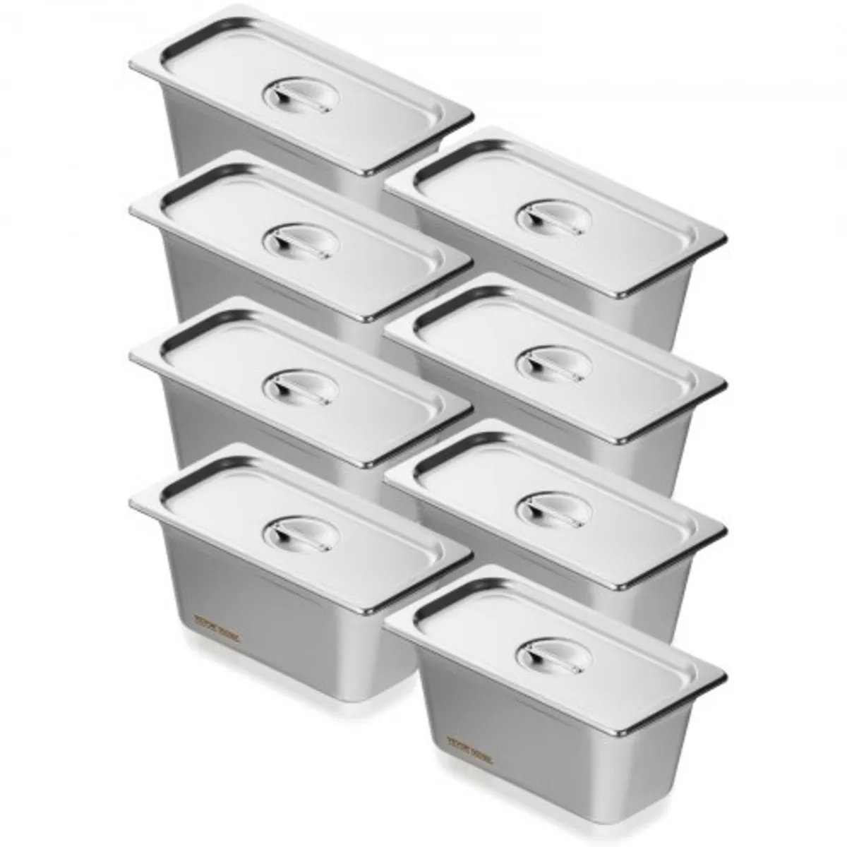 8 Pack Hotel Pans, 1/3 Size Anti-Jam Steam Pan wit - Image 1