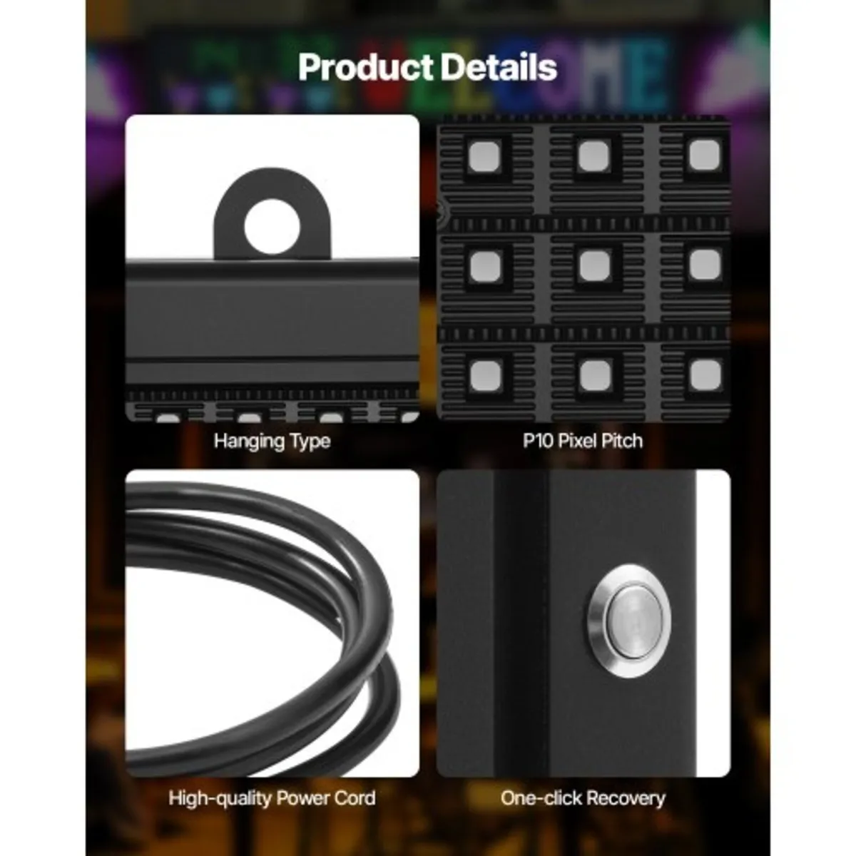 Programmable LED Sign, P10 Full Color Flexible Dig - Image 2
