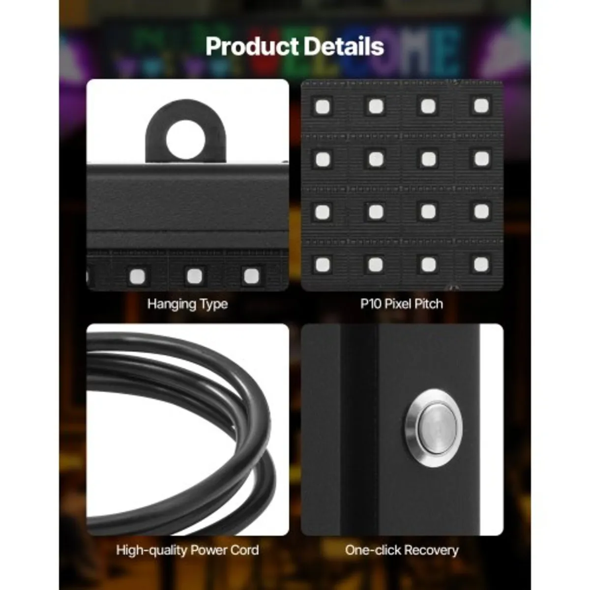 Programmable LED Sign, P10 Full Color Flexible Dig - Image 2