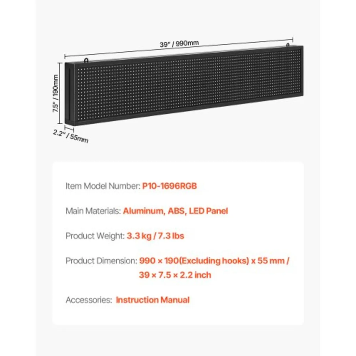 Programmable LED Sign, P10 Full Color Flexible Dig - Image 3
