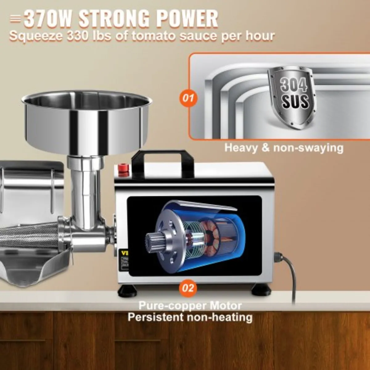 Electric Tomato Strainer 370W Tomato Milling Machi - Image 4