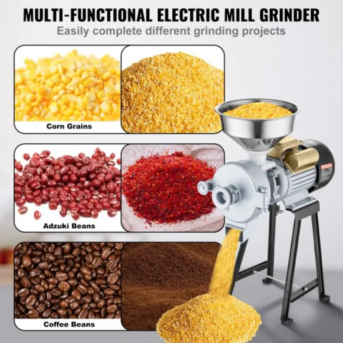 Electric Grain Mill Grinder, 3000W Spice Grinders, - Image 4