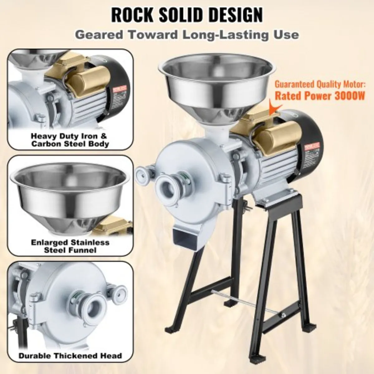 Electric Grain Mill Grinder, 3000W Spice Grinders, - Image 2