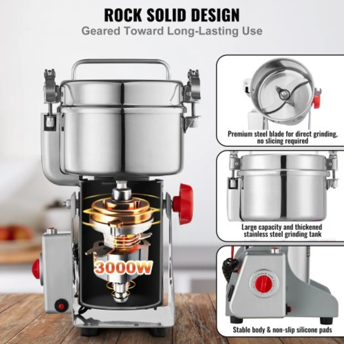 1000g Electric Grain Mill Grinder, High Speed 3000 - Image 2