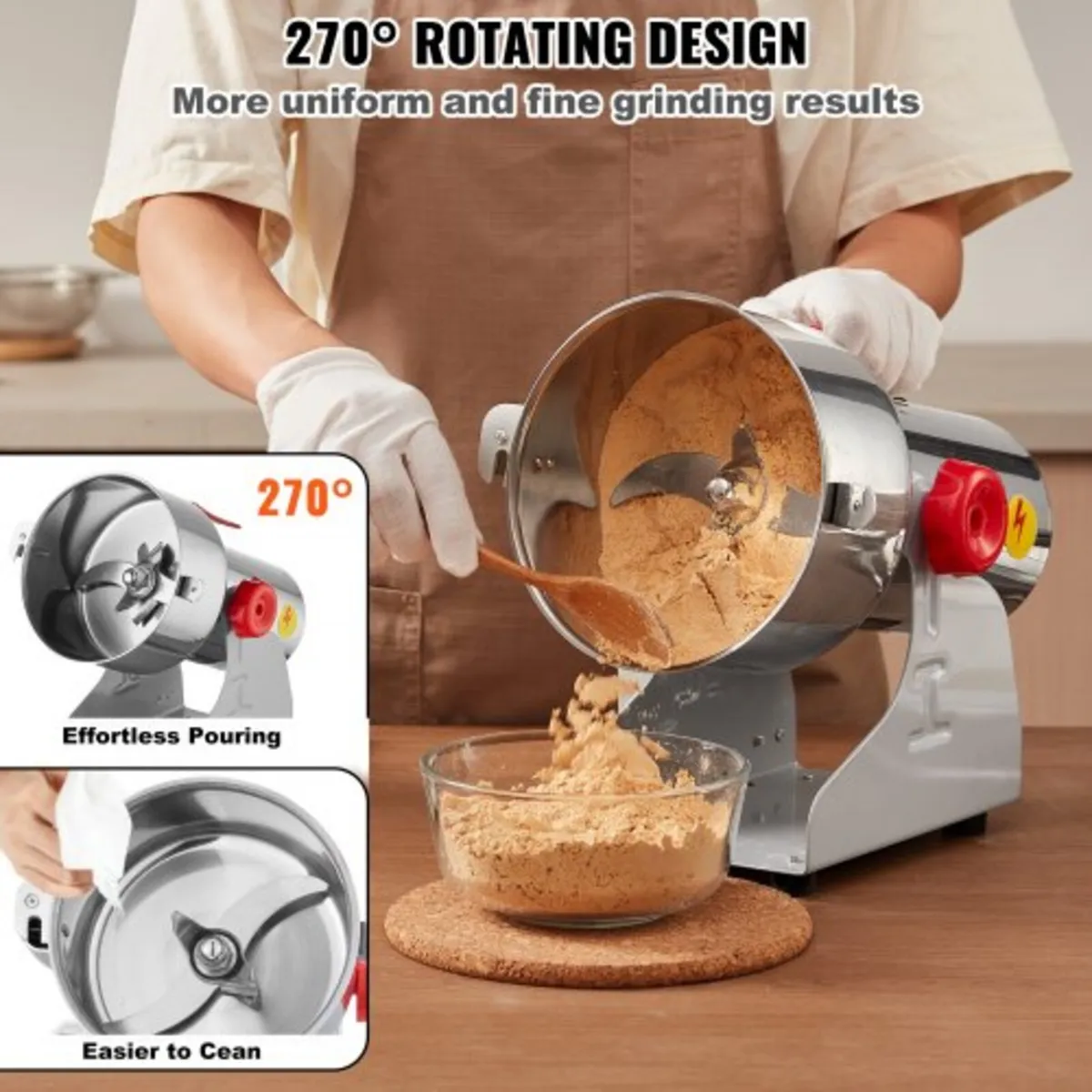 1000g Electric Grain Mill Grinder, High Speed 3000 - Image 4
