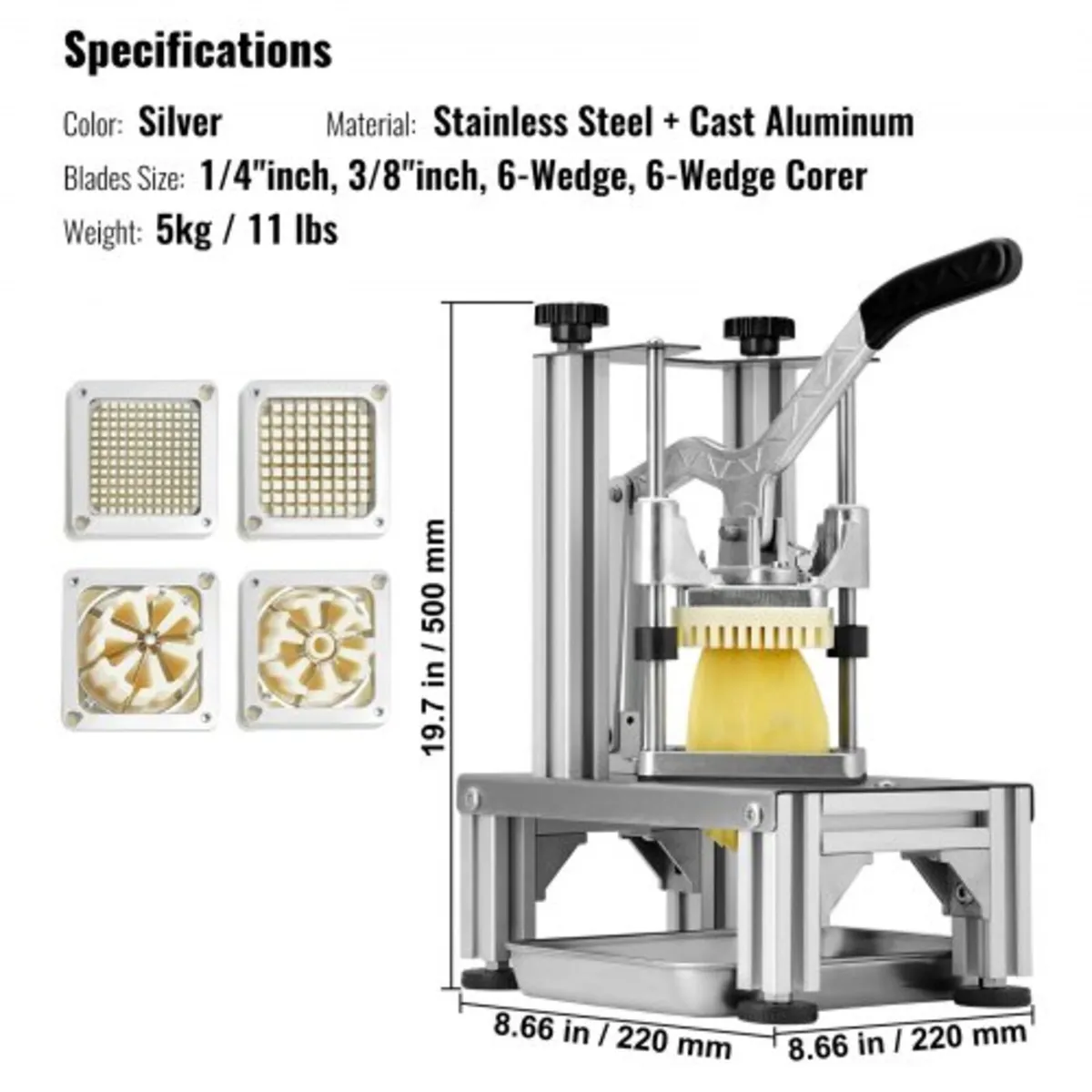 Commercial French Fry Cutter with 4 Replacement Bl - Image 2