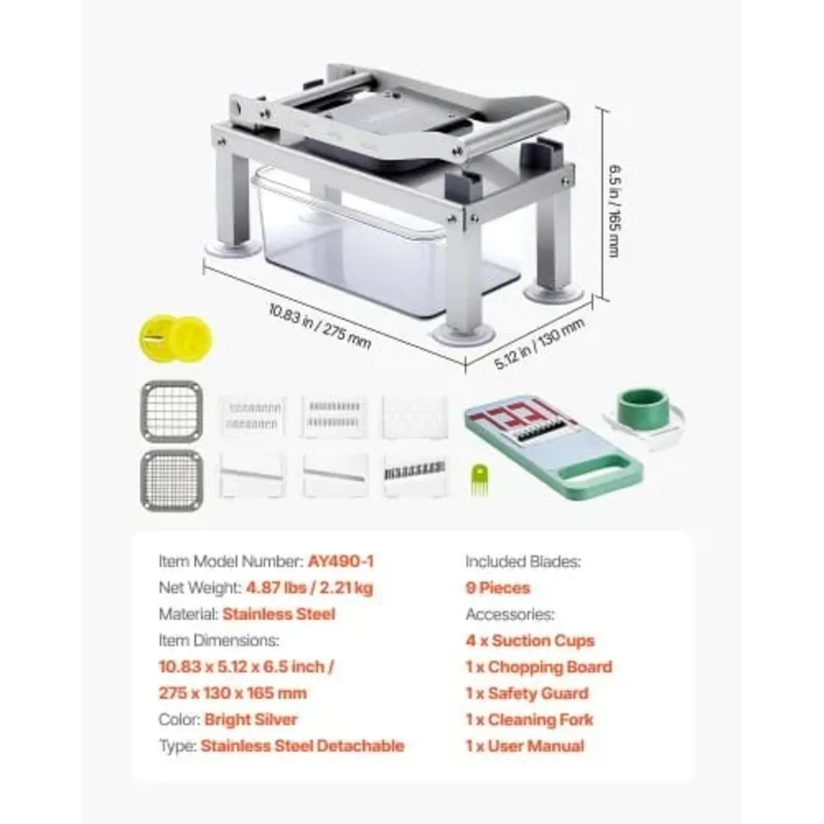 Vegetable Chopper Mandoline Slicer, All-in-1 Food - Image 3