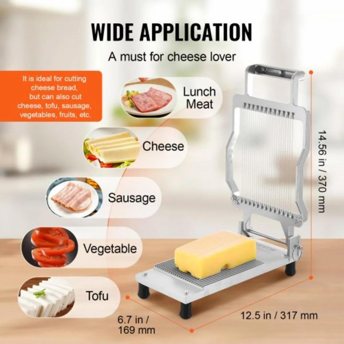 Cheese Cutter with Wire, 0.2" Ultra-Thin Cheeser B - Image 3