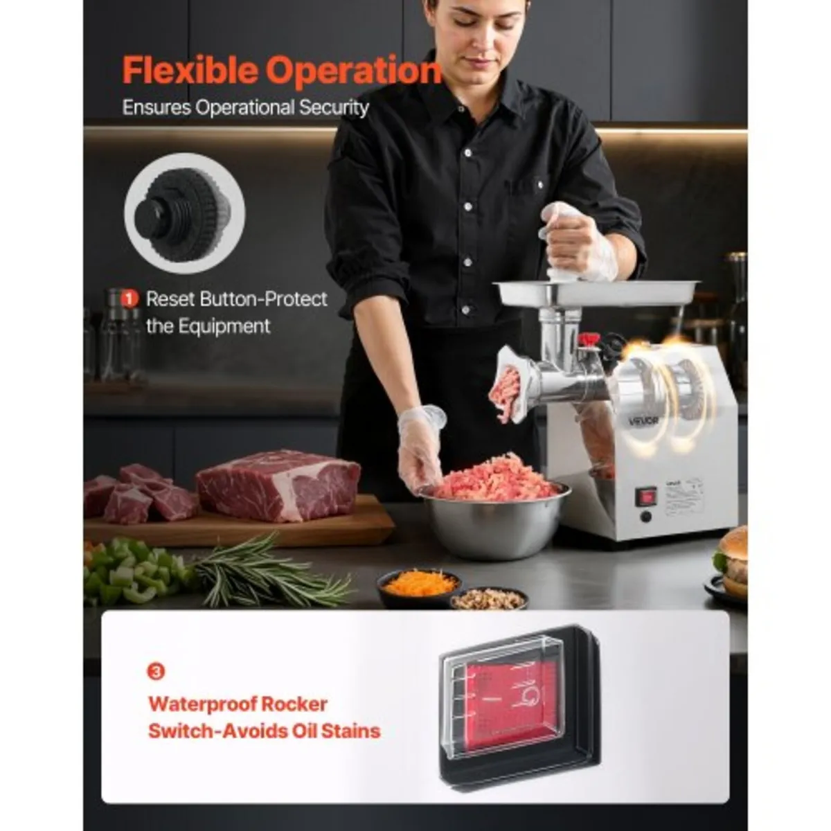 Commercial Electric Meat Grinder, 3.2 kg/min Capac - Image 2