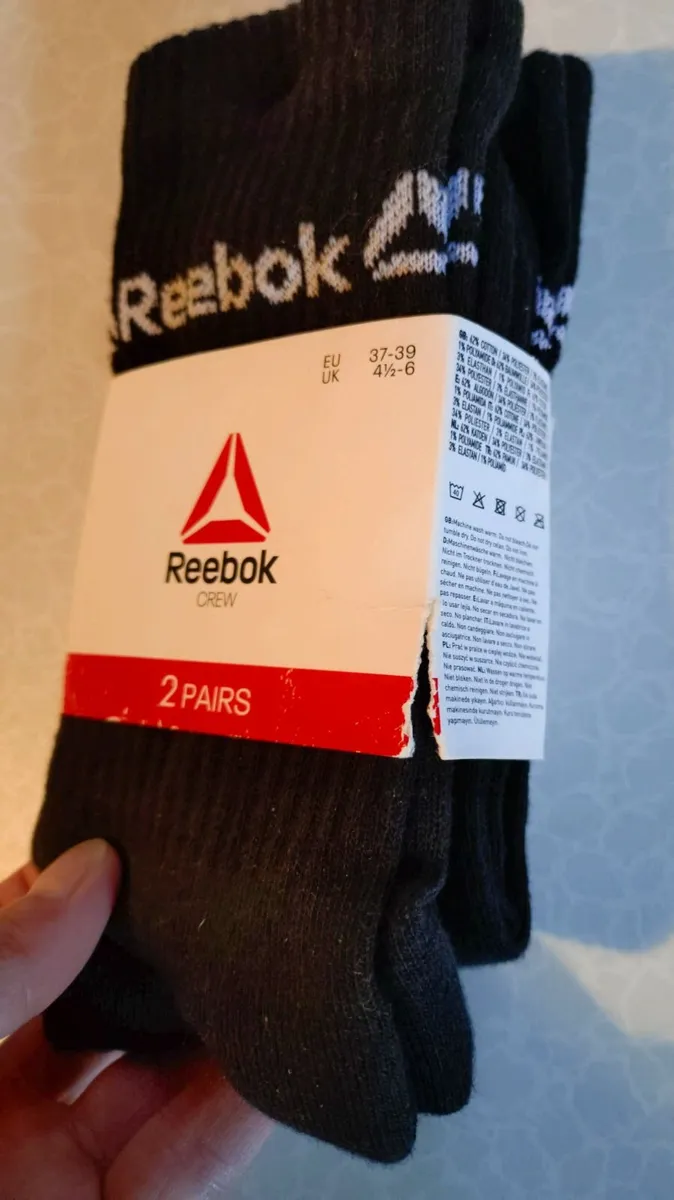 2 Pairs Of Black Reebok Crew Socks (new). - Image 3