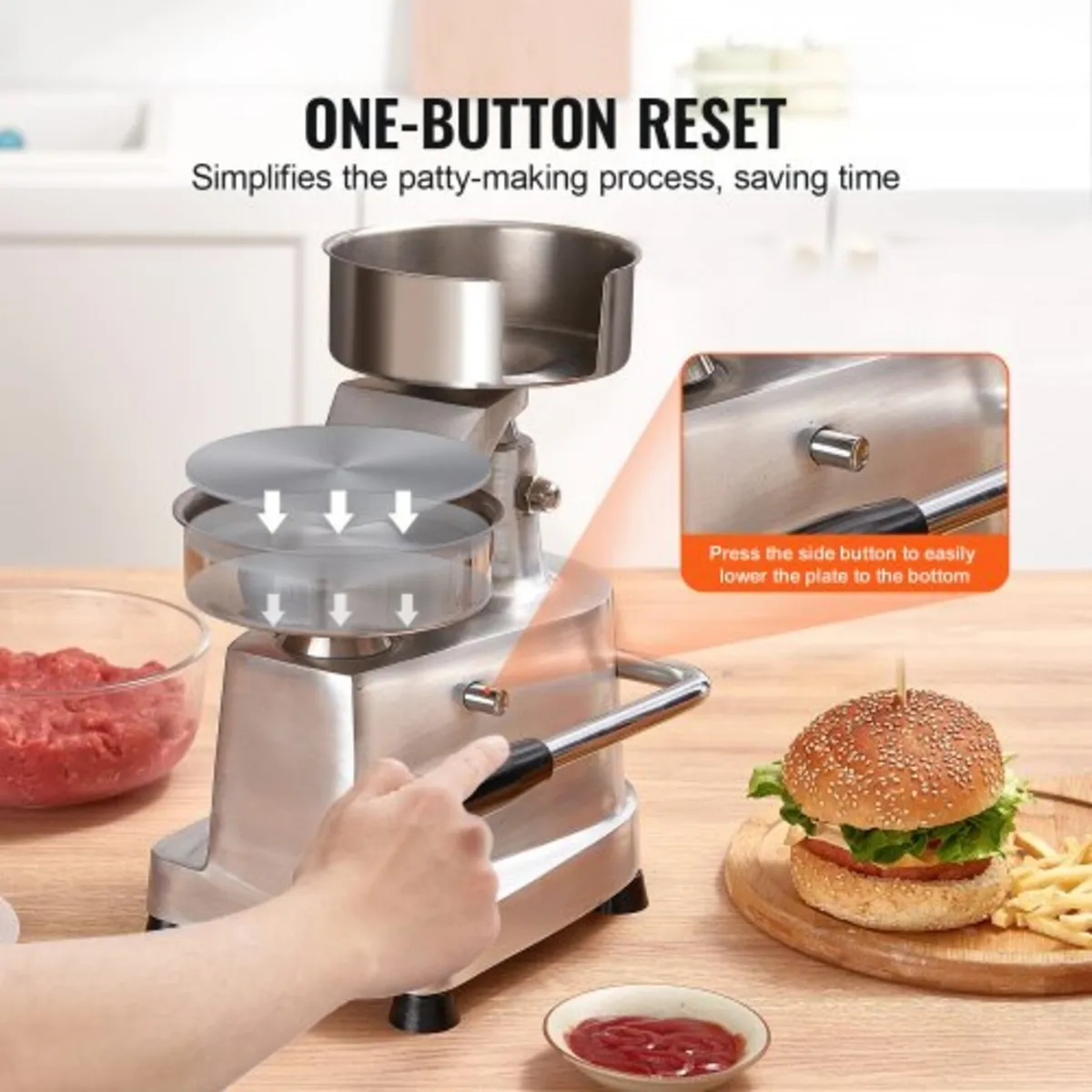 Commercial Burger Patty Maker, 130mm/5inch Hamburg - Image 4