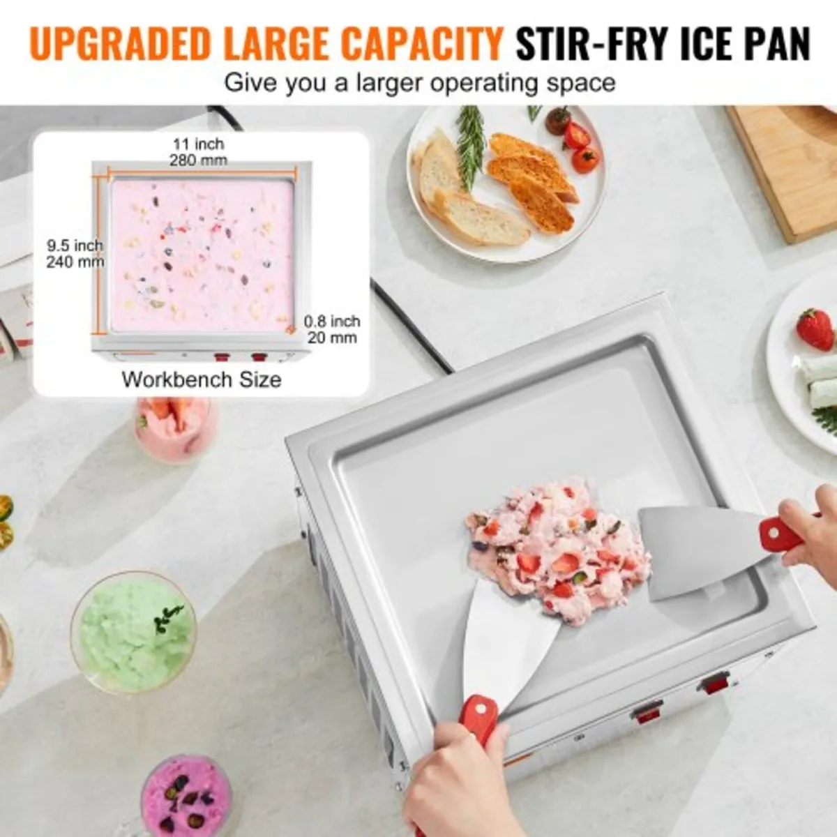 Fried Ice Cream Roll Machine, 11" x 9.5" Stir-Frie - Image 3