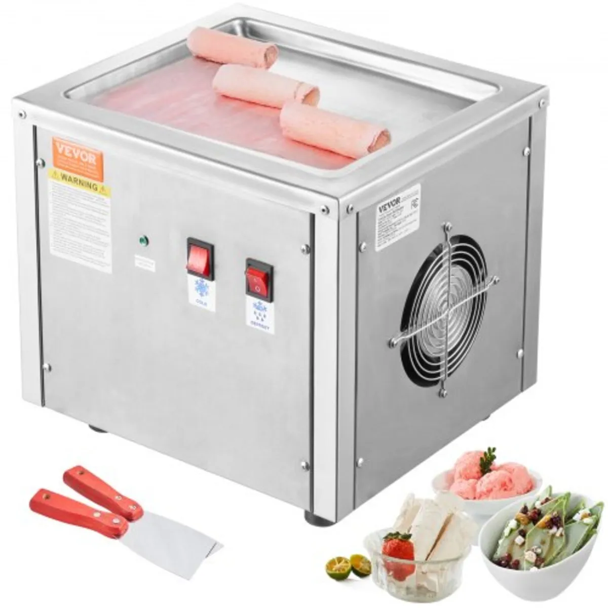 Fried Ice Cream Roll Machine, 11" x 9.5" Stir-Frie - Image 1