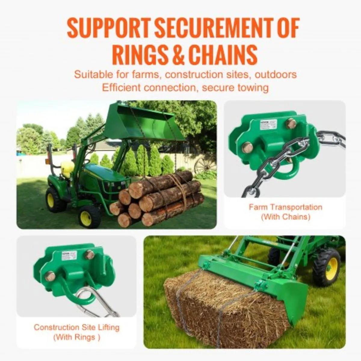 3/8" Tractor Bucket Hooks with Tie Down Ring, Grad - Image 2