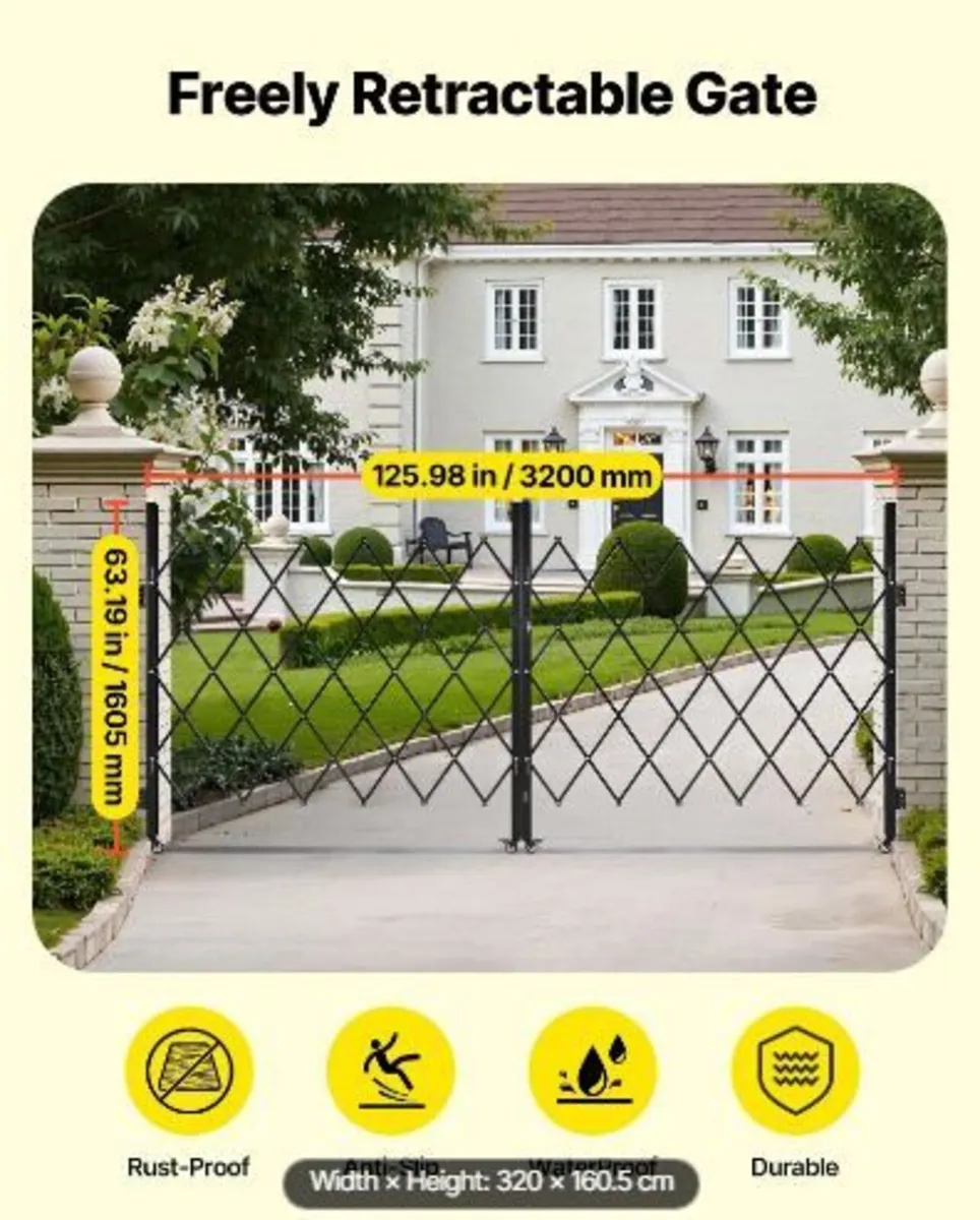 Double Folding Security Gate, Lockable - Image 4