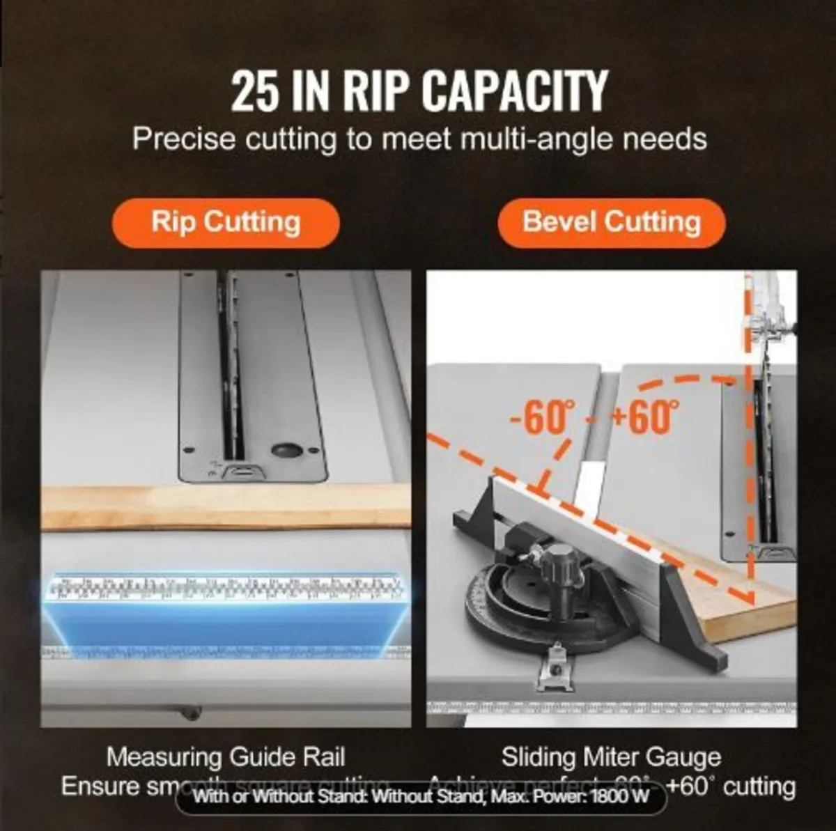 1800 W Table Saw Electric Cutting Machine - Image 2