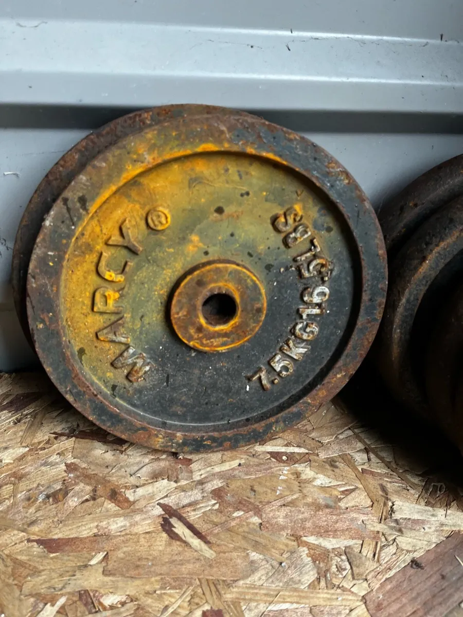 85kg standard 1” diameter cast iron weights - Image 2