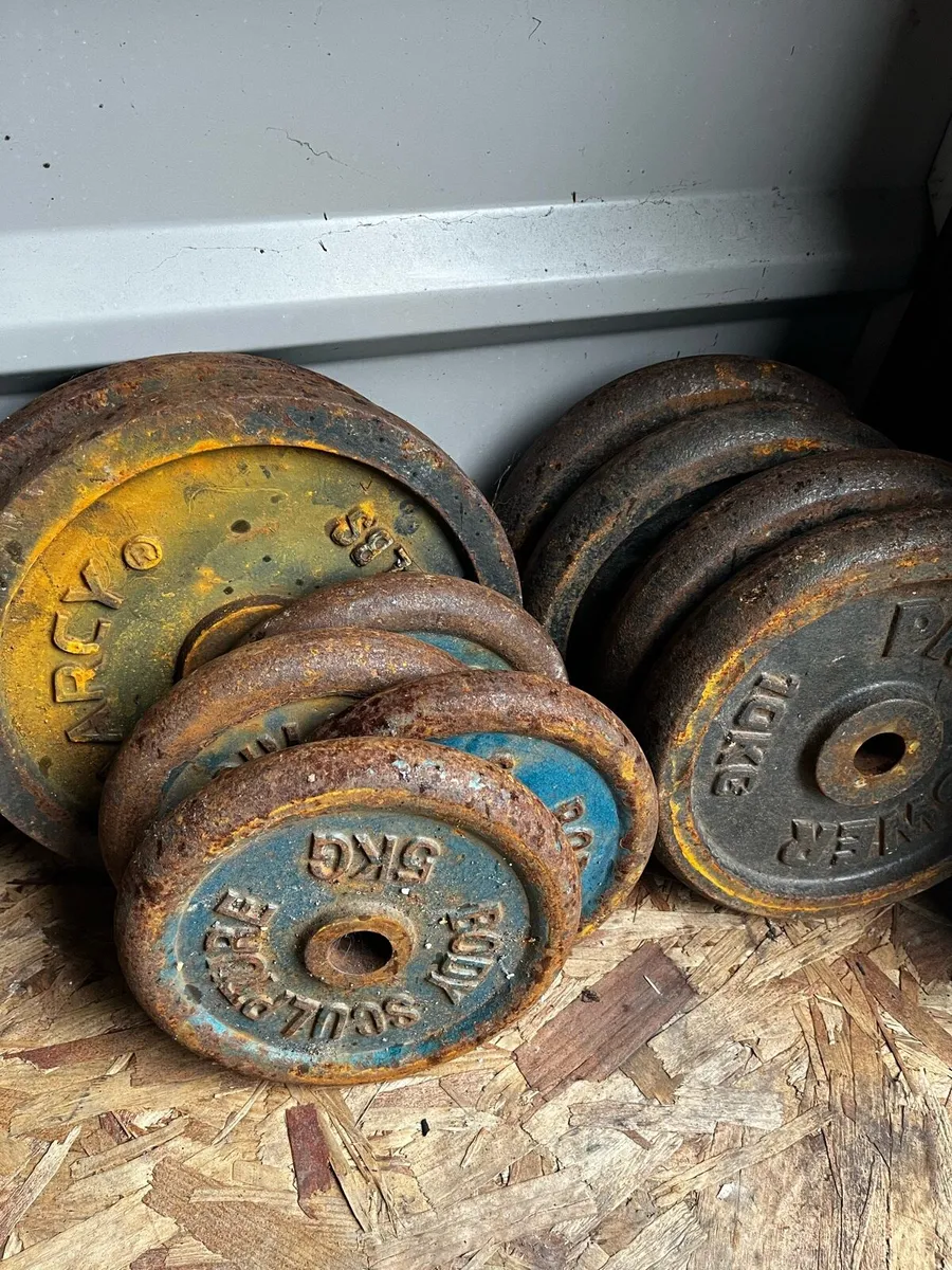85kg standard 1” diameter cast iron weights - Image 3