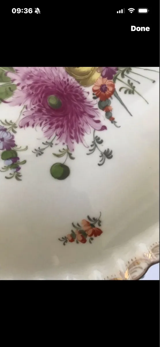 Antique Hand Painted Meissen Dish - Image 4