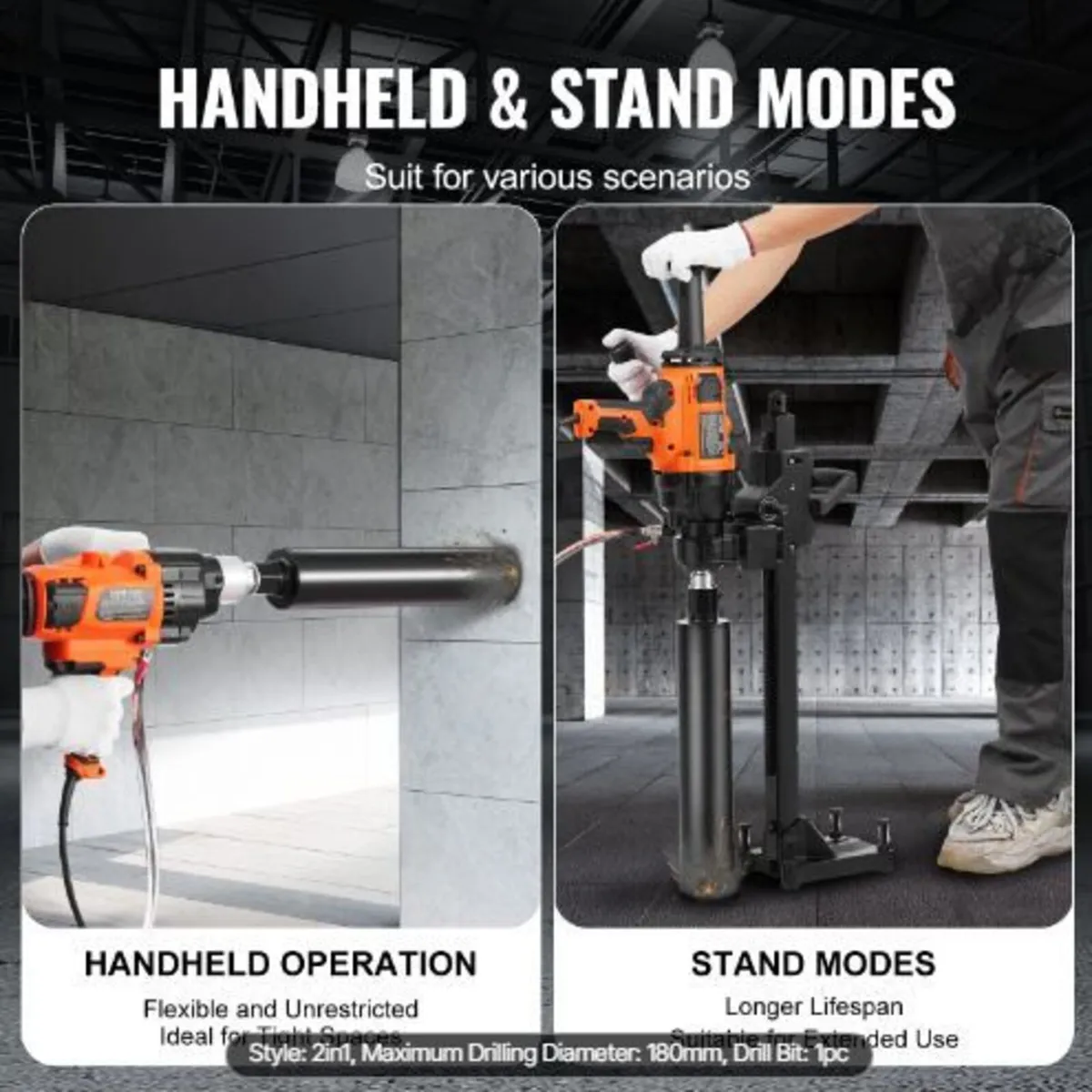 Core Drill Machine 2.03-18 cm Dia 2600W - Image 2
