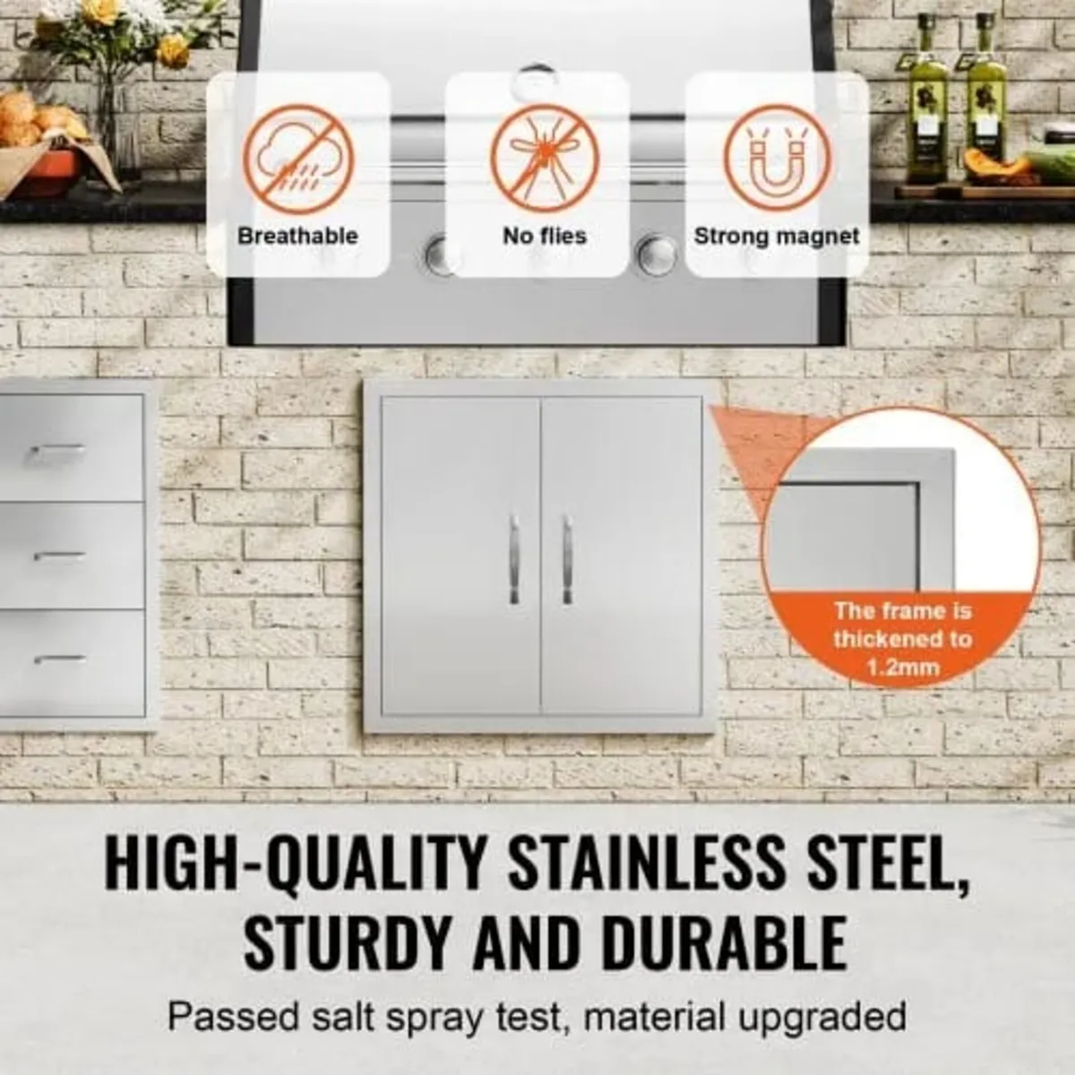BBQ Access Door, 610x610 mm Double Outdoor Kitchen - Image 2