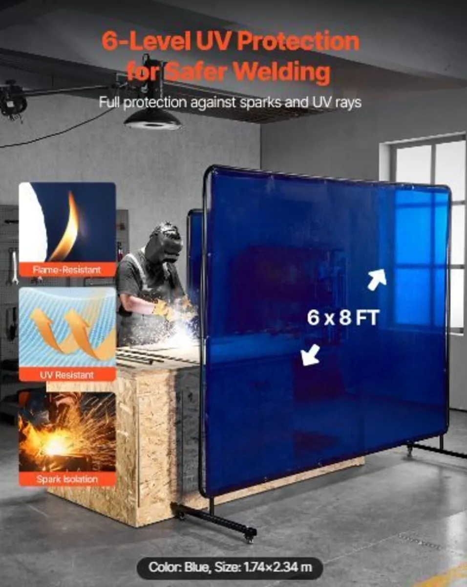 Welding Screen with Frame, 1.74 x 2.34m - Image 3