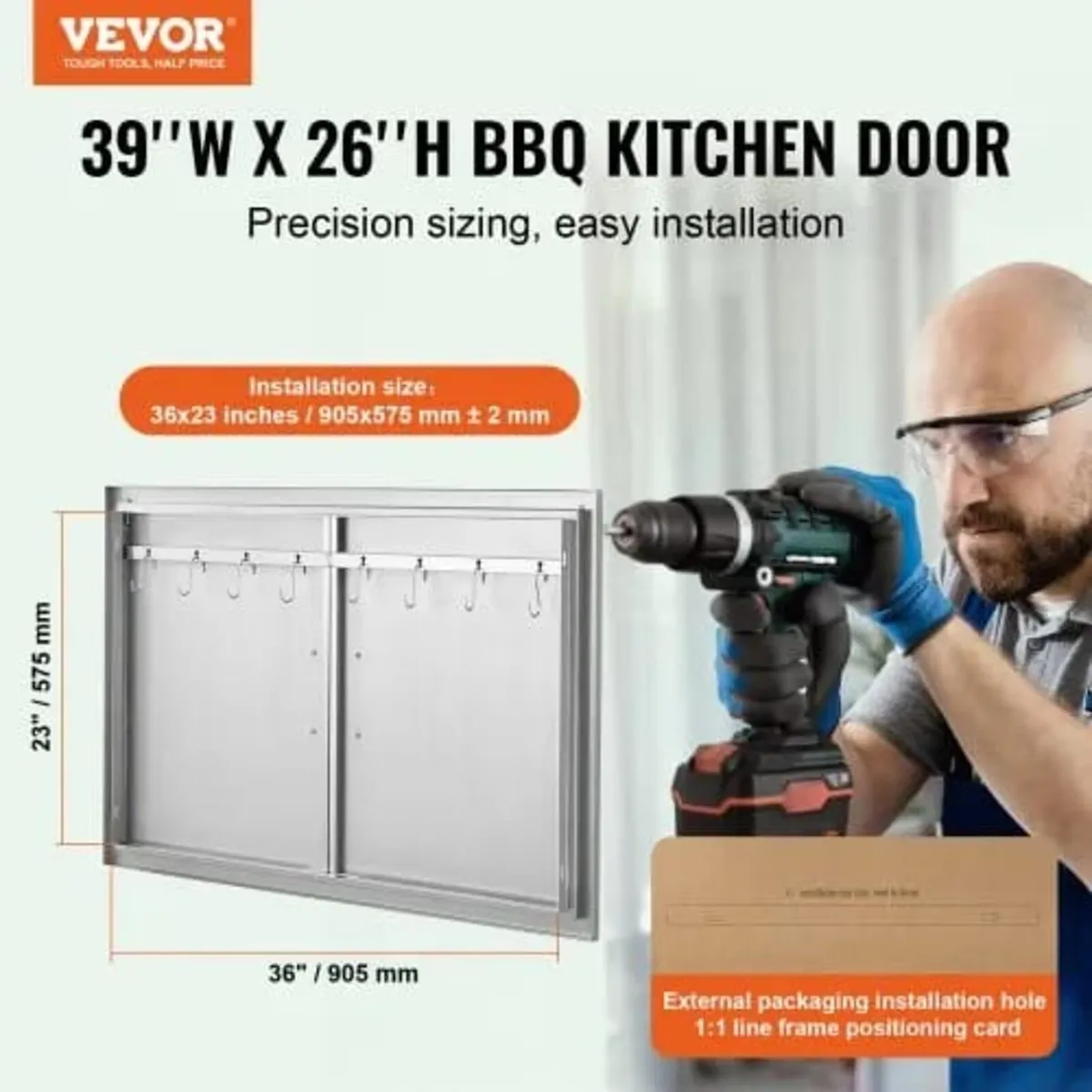 BBQ Access Door, 990x660 mm Double Outdoor Kitchen - Image 3