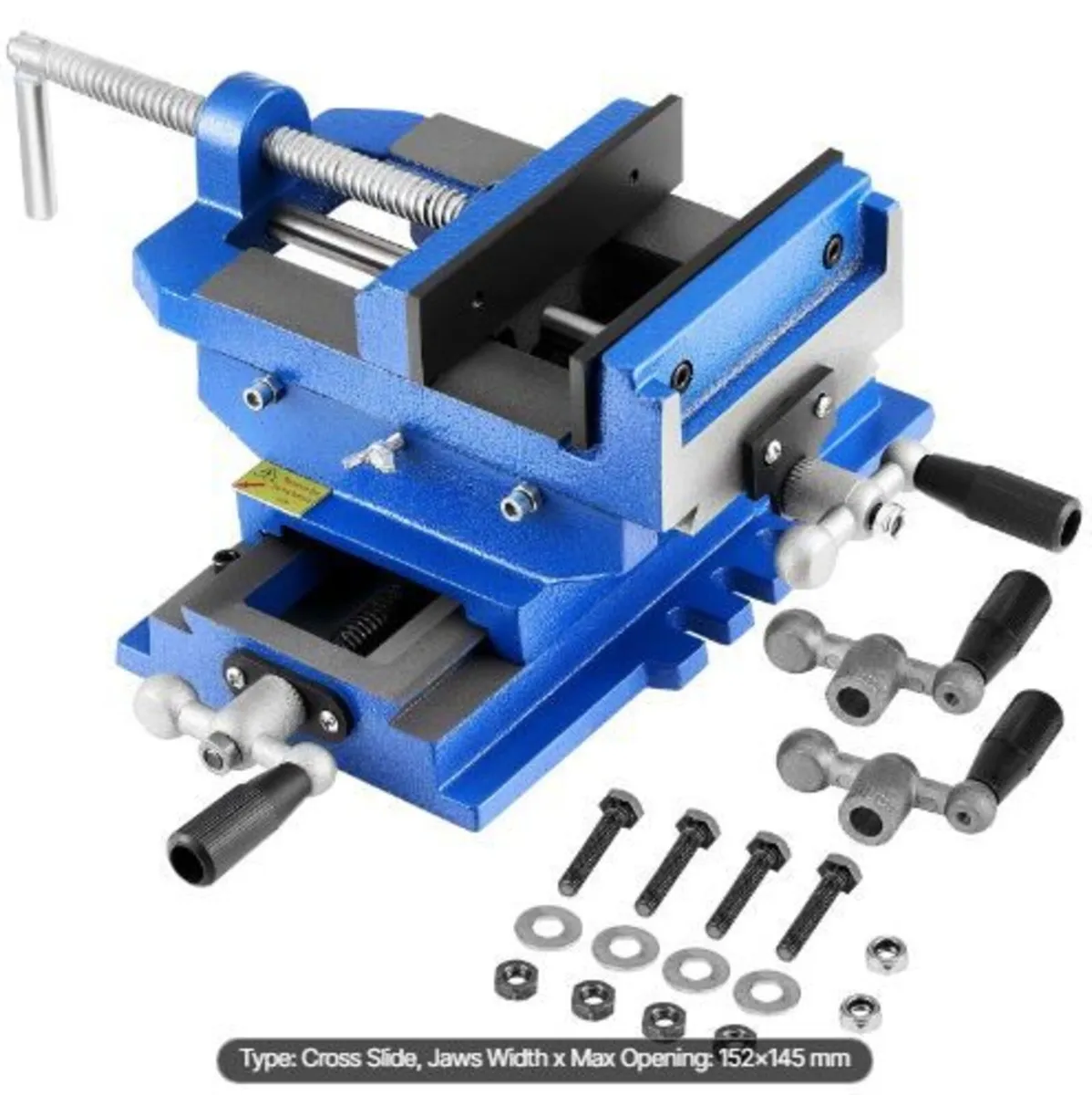 Cross Slide Drill Press Vise, 6 Inch Jaw Width - Image 1
