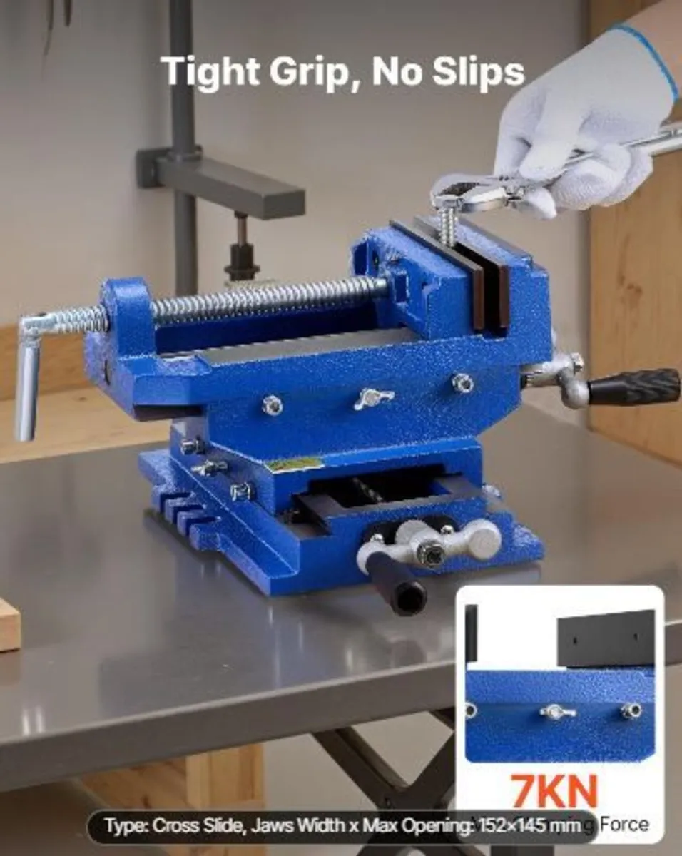 Cross Slide Drill Press Vise, 6 Inch Jaw Width - Image 2