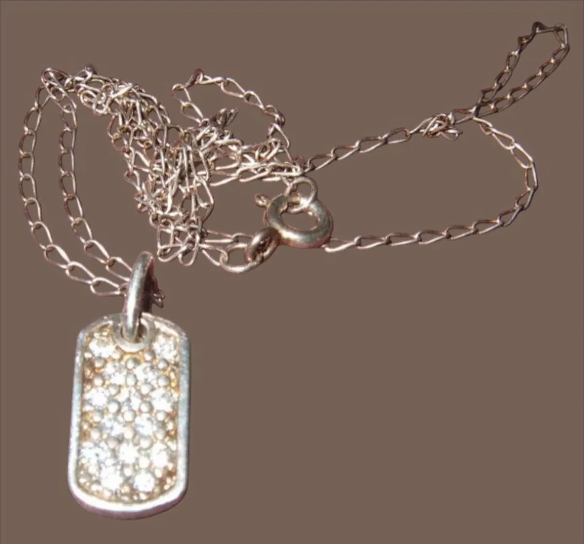 Vintage Hallmarked Silver/Sapphire Pendant/Chain - Image 4
