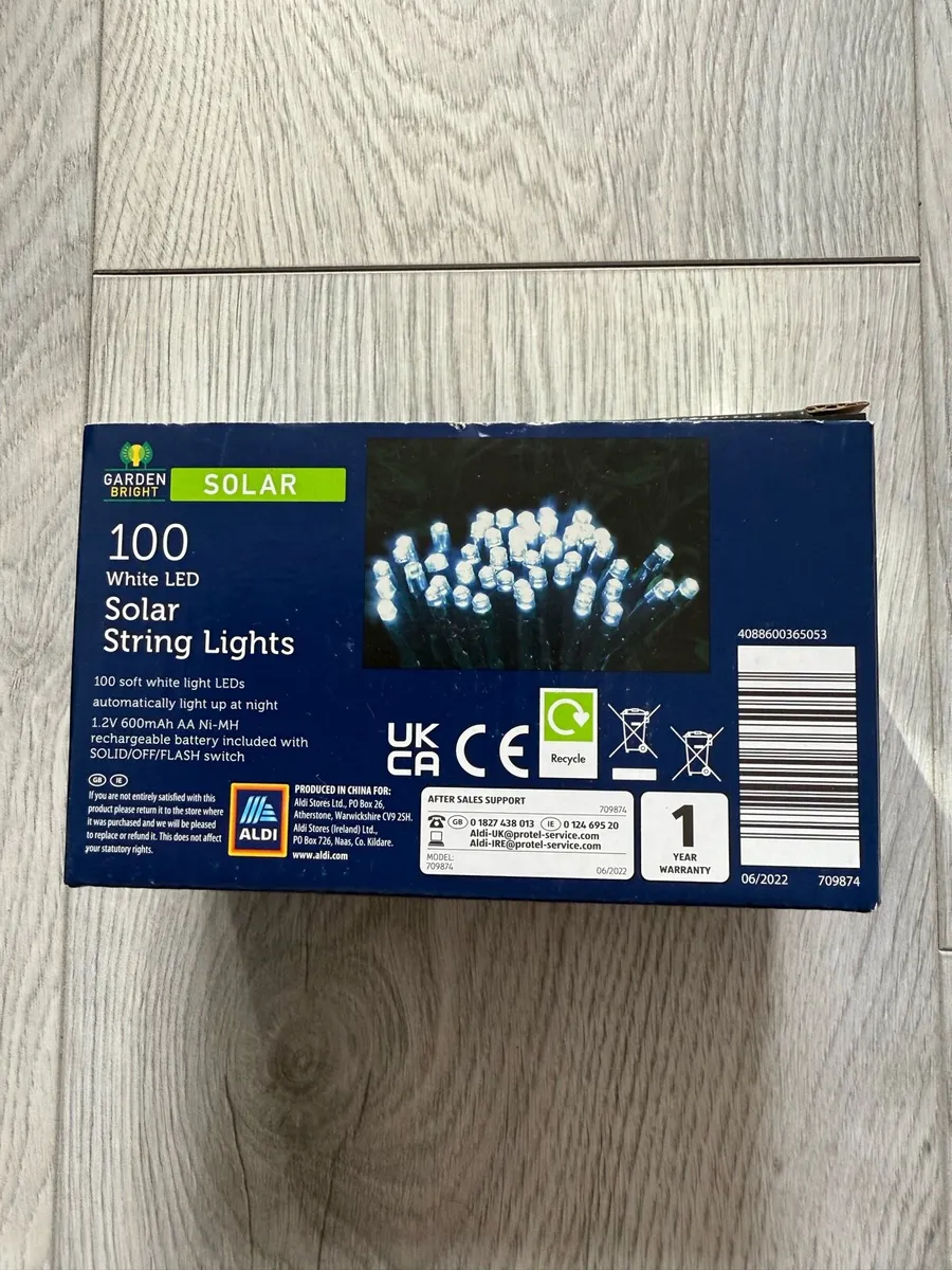 Garden Bright 100 White LED Solar String Lights - Image 2