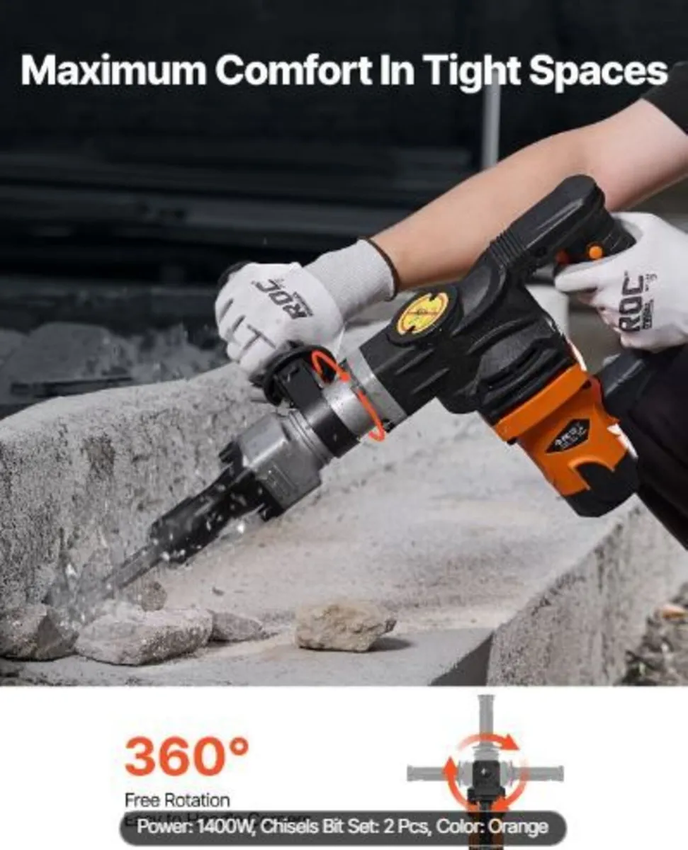 Demolition Jack Hammer Concrete Breaker 1400W - Image 4