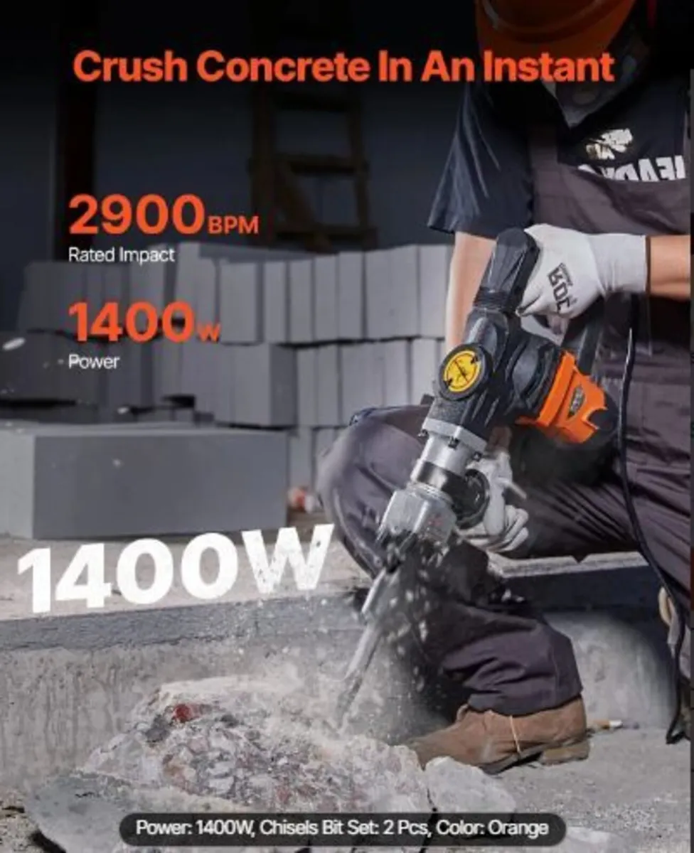 Demolition Jack Hammer Concrete Breaker 1400W - Image 2