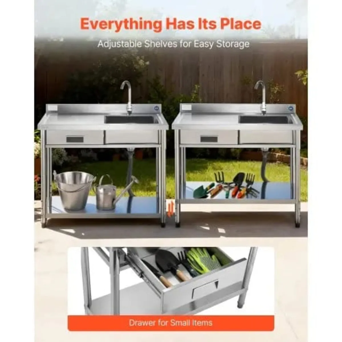 Utility Sink, Free Standing Single Bowl Commercial - Image 3
