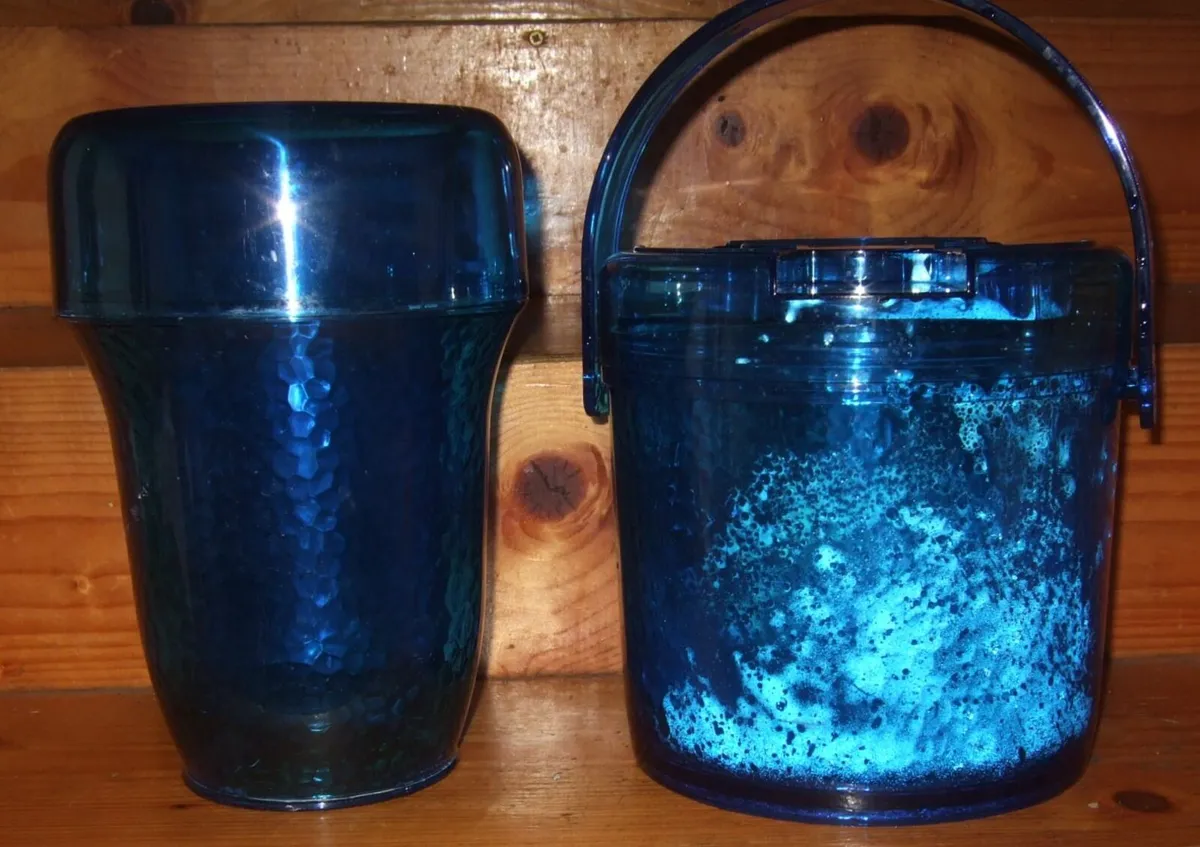 Pristine Vintage Blue Ice Bucket Trilogy Set - Image 1