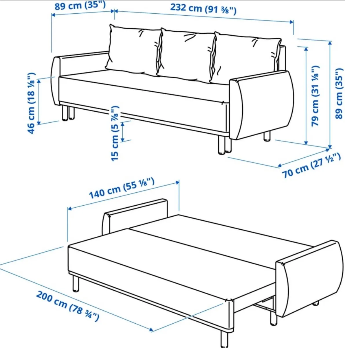 3-seat sofa bed - Image 2