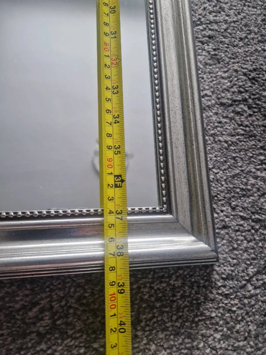 Large silver/ grey light mirror - Image 2
