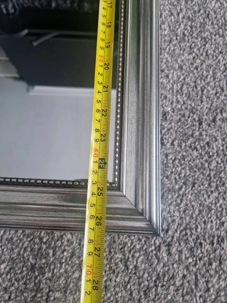 Large silver/ grey light mirror - Image 3
