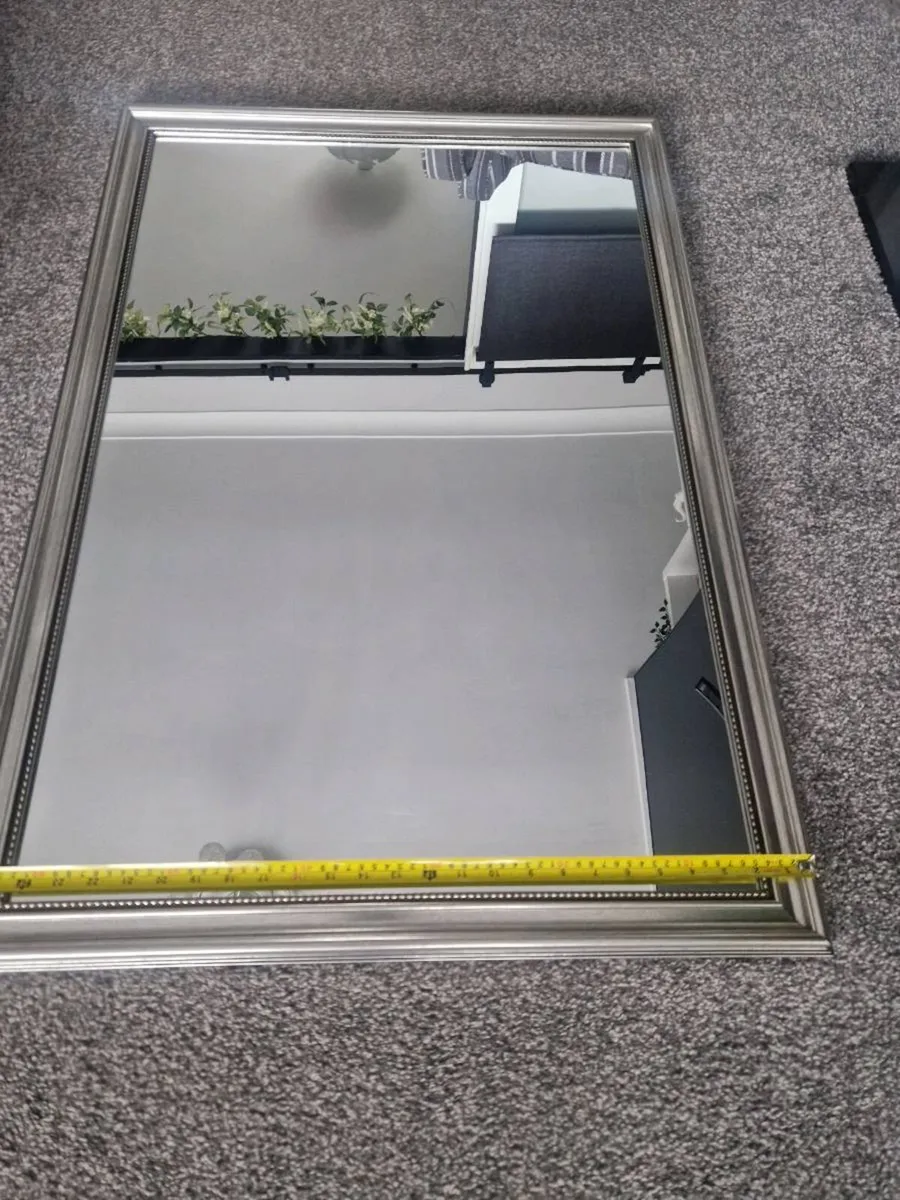Large silver/ grey light mirror - Image 4