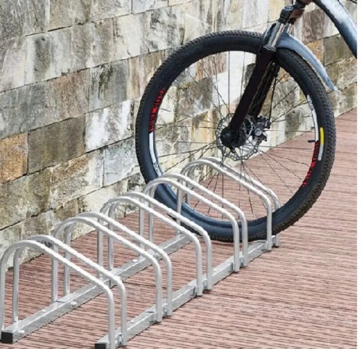 5 Bicycle Parking Stand Steel Pipe Bike Rack - Image 1