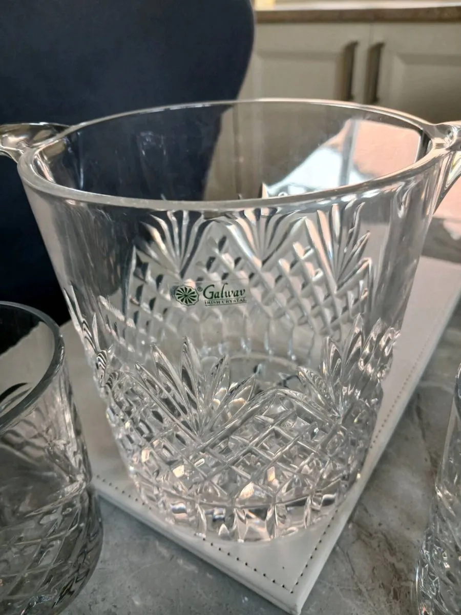 Ice bucket galway crystal with two tumblers - Image 2